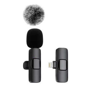 Portable wireless microphone for all devices with noise reduction