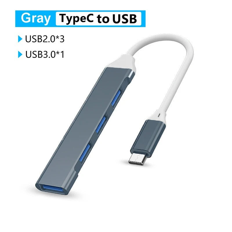 HUB USB C 7/6/4/1 Doors with PD, SD/TF, USB 3.0 for all devices