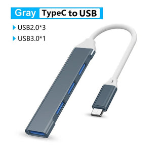HUB USB C 7/6/4/1 Doors with PD, SD/TF, USB 3.0 for all devices