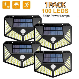 Solar wall lights with sensor -1/2/4/6 pieces, 1000 garden LEDs
