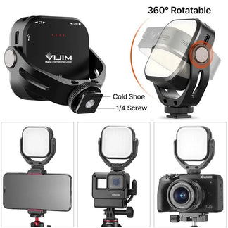Luce LED  regolabile con supporto rotante a 360° per smartphone e macchina fotografica