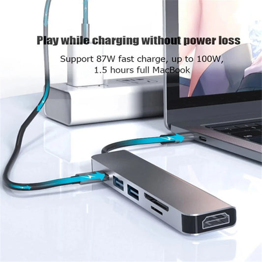 Hub USB C 7/6/4/1 Porte con PD, SD/TF, USB 3.0 per tutti i dispositivi