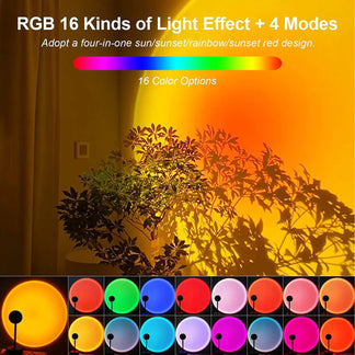 Smart Bluetooth projector Sunset and Rainbow