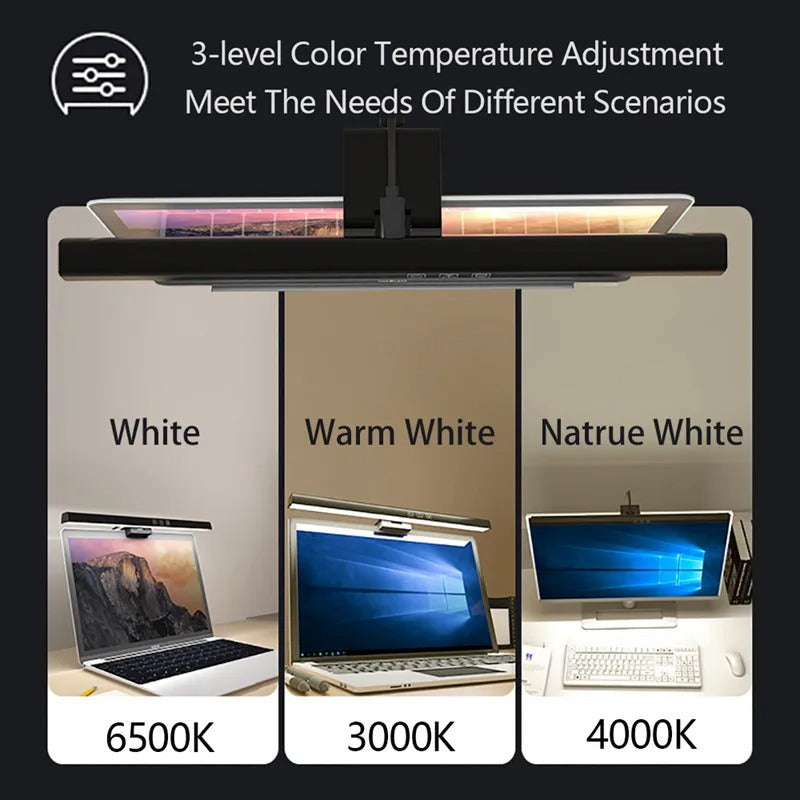 50/30 cm Desk LED lamp with USB luminous bar and adjustable Dimmer