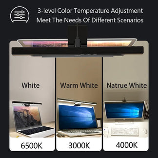 50/30 cm Desk LED lamp with USB luminous bar and adjustable Dimmer