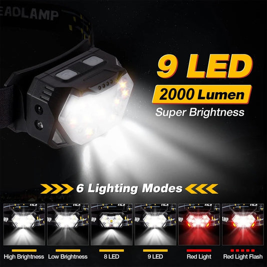 LED front lamp with movement sensor