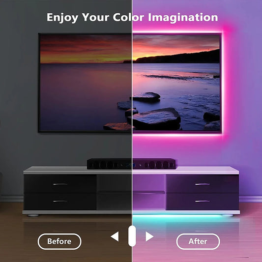 Bluetooth LED strip, USB, RGB 5050 SMD, flexible and adhesive for TV and desktop