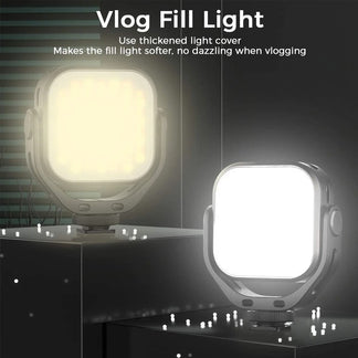 Luce LED  regolabile con supporto rotante a 360° per smartphone e macchina fotografica