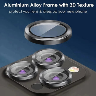 Set of 3 glass protections for camera lenses, compatible with iPhone 11, 12, 13, 14, 15, 16 pro/max/mini/plus