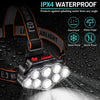 Lampada frontale LED ricaricabile USB con 8 LED ad alta luminosità ed impermeabile MigliorPrezzi.com