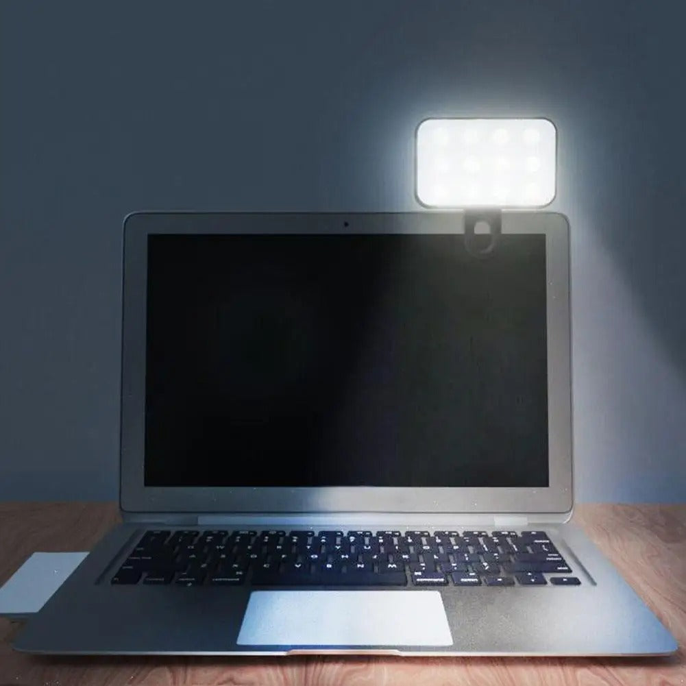 Rechargeable portable portable selfie light 3 brightness modes, clip-on by phone, computer