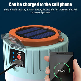 Retrously rechargeable 1000W Solar Camping lamp with USB, waterproof and laptop