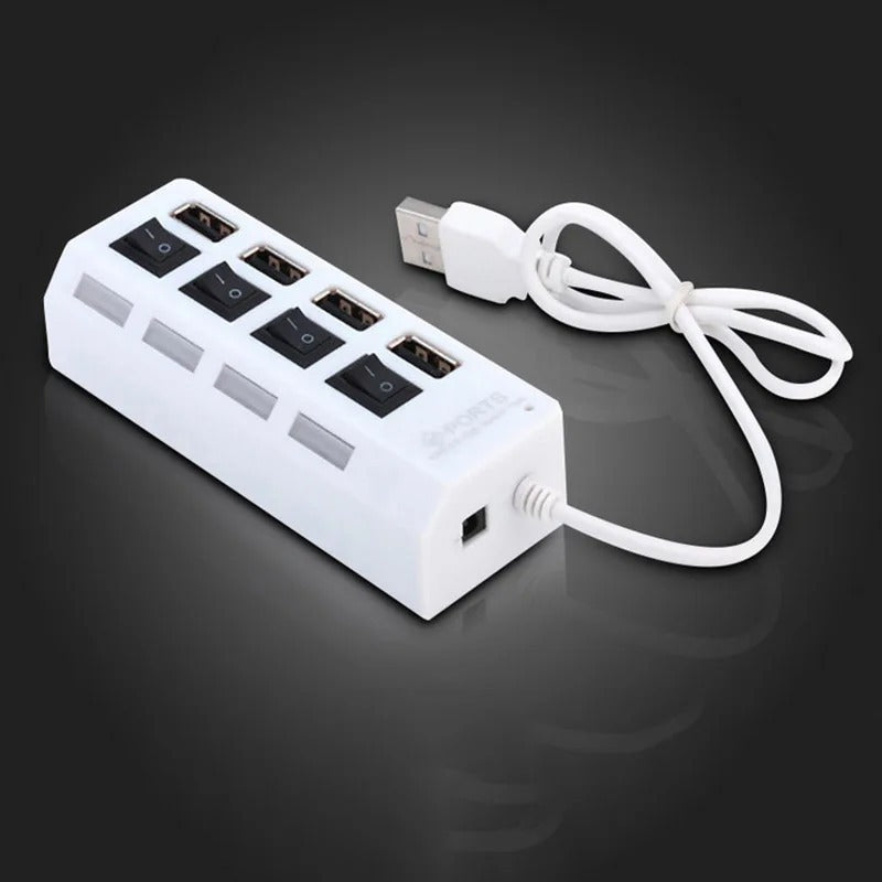 Hub USB 2.0 ad Alta Velocità con 4/7 Porte e Lampada LED