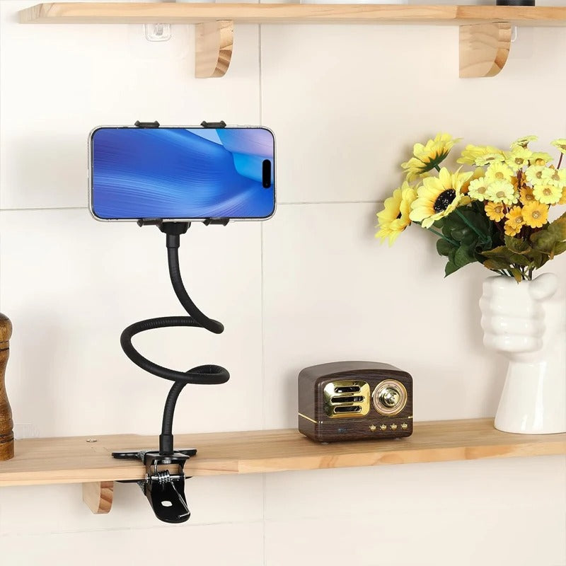 Universal flexible smartphone support with 360 ° rotation