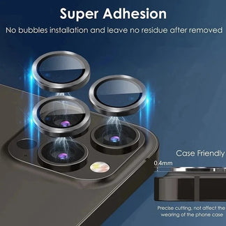 Set of 3 glass protections for camera lenses, compatible with iPhone 11, 12, 13, 14, 15, 16 pro/max/mini/plus