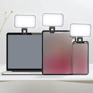 Rechargeable portable portable selfie light 3 brightness modes, clip-on by phone, computer