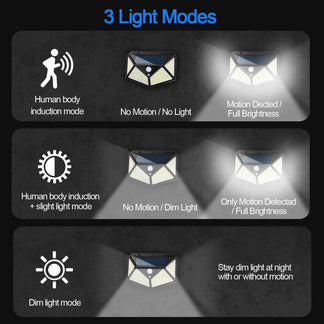 Solar wall lights with sensor -1/2/4/6 pieces, 1000 garden LEDs