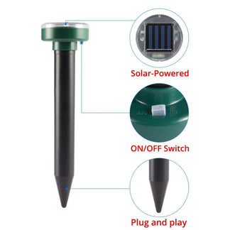 Ultrasonic solar repellent for mice, snakes and insects, solar charging