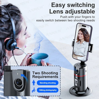 Stabilizzatore per telefono con rotazione 360° con face tracking e telecomando