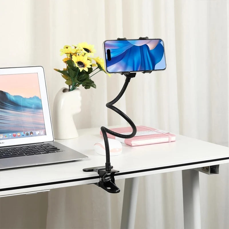 Universal flexible smartphone support with 360 ° rotation