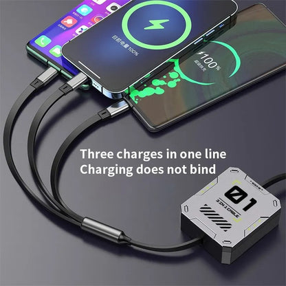 USB 3-in-1 60W cable-For Lightning, Android and Type-C devices