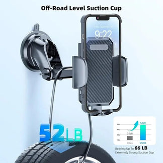 Smartphone support from car with universal suction cup