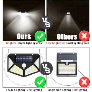 Solar wall lights with sensor -1/2/4/6 pieces, 1000 garden LEDs