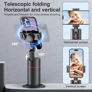 Stabilizzatore per telefono con rotazione 360° con face tracking e telecomando