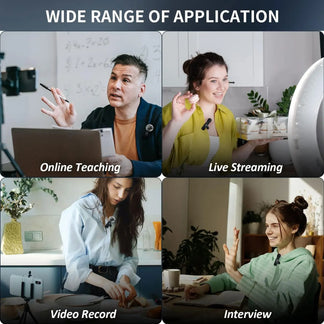 Portable wireless microphone for all devices with noise reduction