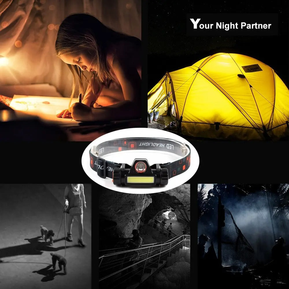 Rechargeable LED front lamp with 2 modes and magnets