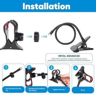 Universal flexible smartphone support with 360 ° rotation