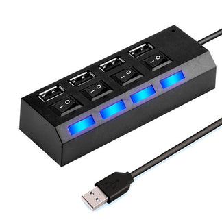 Hub USB 2.0 ad Alta Velocità con 4/7 Porte e Lampada LED