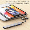 Hub USB 8-in-2 con Lettore di Schede, Porta USB-C, USB 3.0/2.0, Lettore SD/TF MigliorPrezzi.com