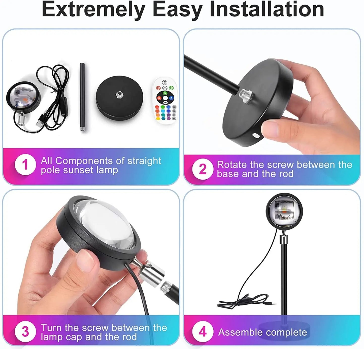 Smart Bluetooth projector Sunset and Rainbow