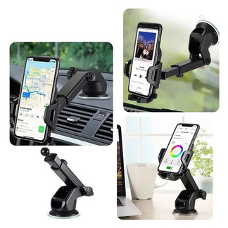 Smartphone support from car with universal suction cup