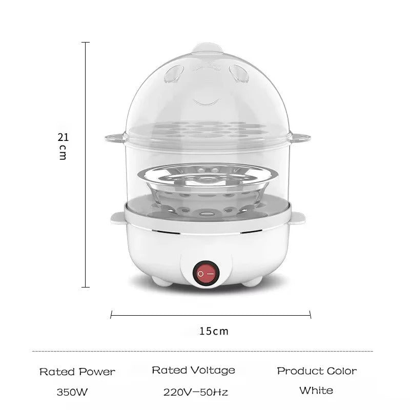 Cuociuova elettrico 220V multifunzionale a doppio strato e con mini vaporiera
