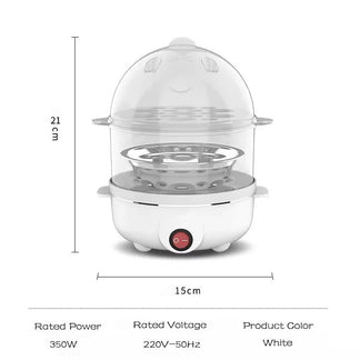 Cuociuova elettrico 220V multifunzionale a doppio strato e con mini vaporiera