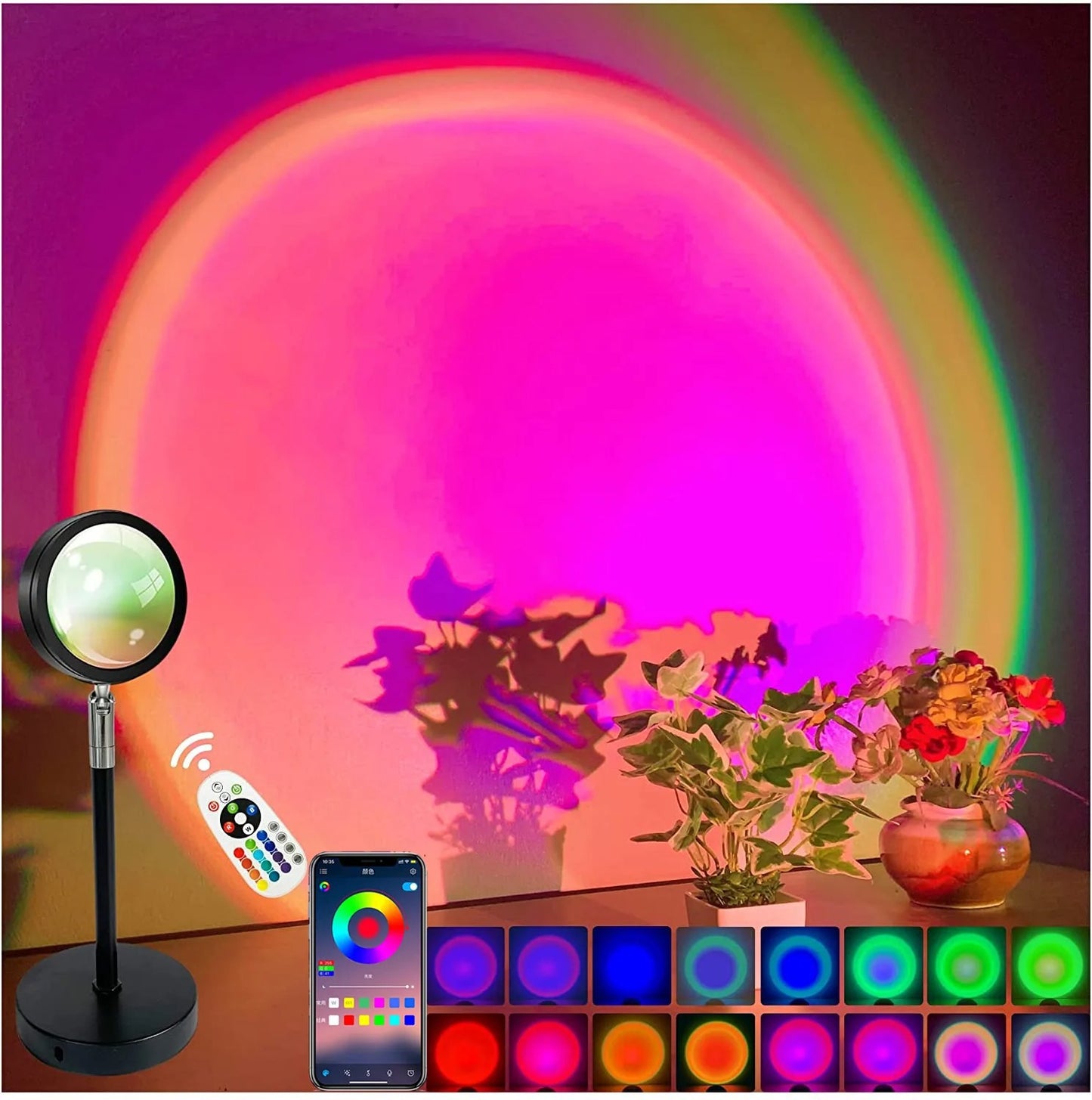 Smart Bluetooth projector Sunset and Rainbow