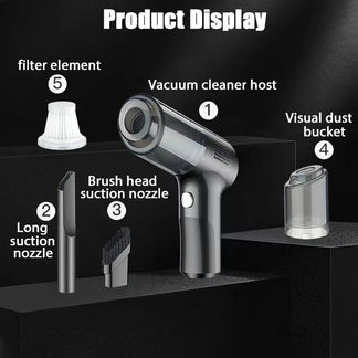 Wireless vacuum cleaner for portable car with strong aspiration and mini brush