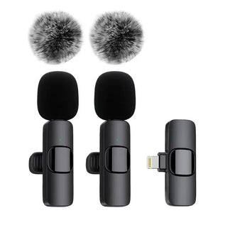 Portable wireless microphone for all devices with noise reduction
