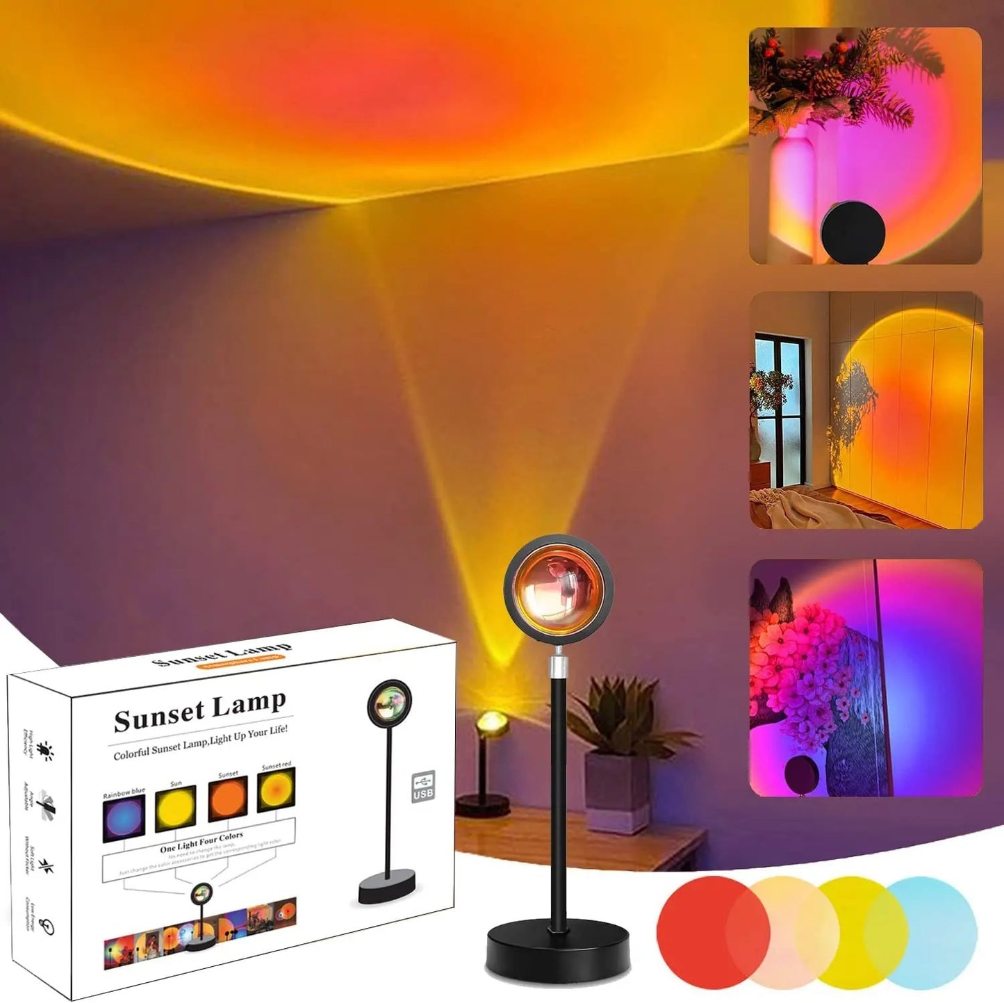 Smart Bluetooth projector Sunset and Rainbow
