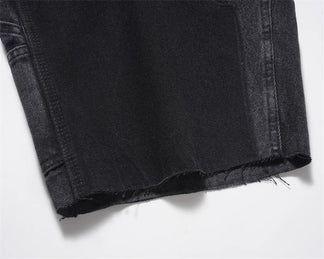 Bermuda in Denim Nero™ | Effetto Sfumato e Stile Cargo
