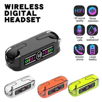 Bluetooth headphones headphones with waterproof ear digital display
