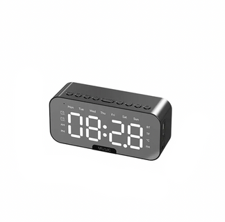 LED digital alarm clock with bluetooth and integrated speaker