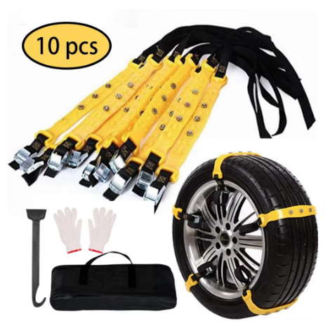 Snow chain kit 185-225 mm-universal, non-slip, compatible with cars, SUVs and trucks