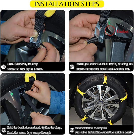 Snow chain kit 185-225 mm-universal, non-slip, compatible with cars, SUVs and trucks
