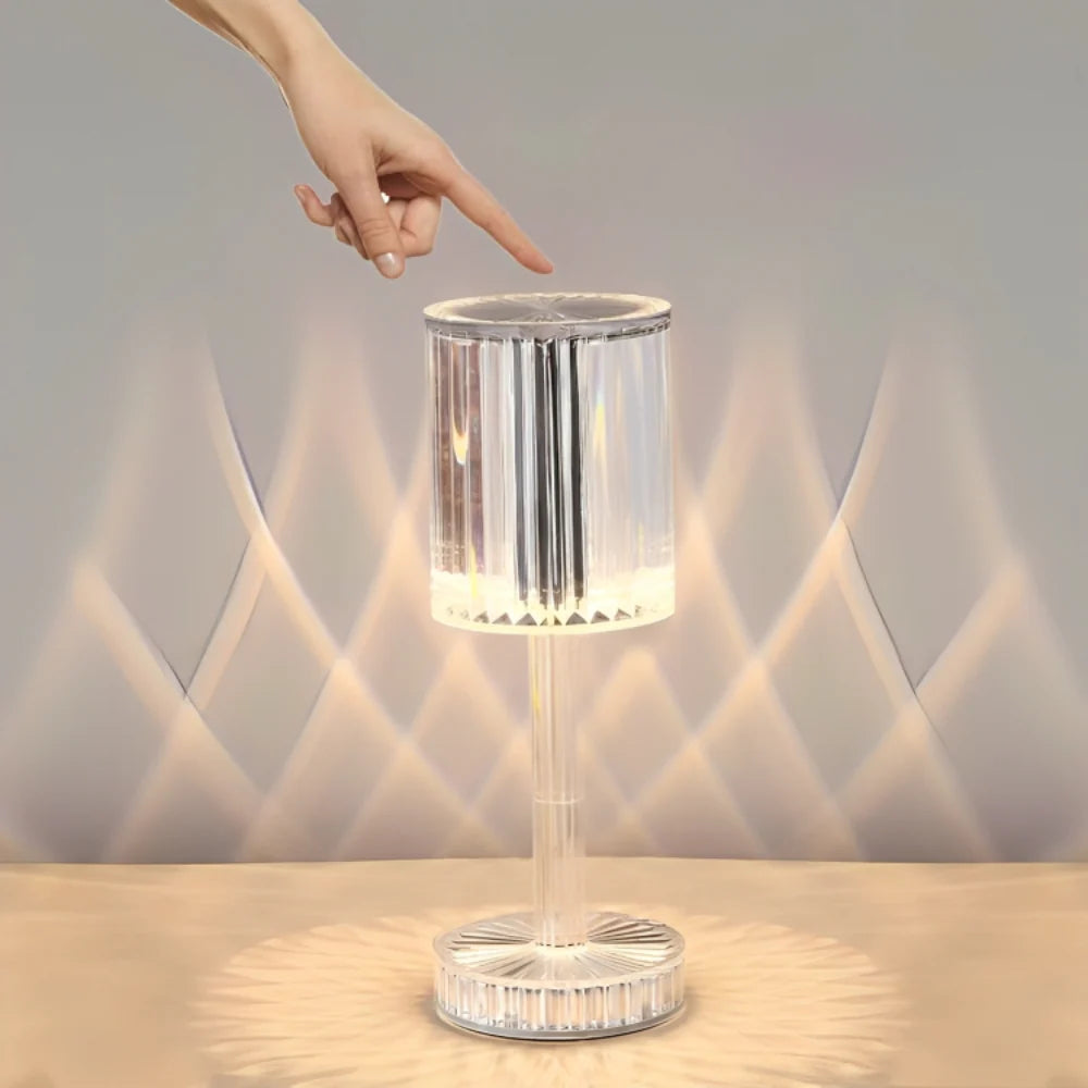Diamant-kristall-tischlampi ™ | Elegant KristallLicht-oasa