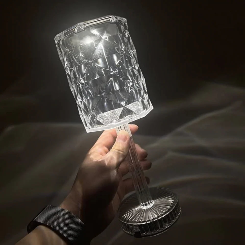 Diamant-kristall-tischlampi ™ | Elegant KristallLicht-oasa