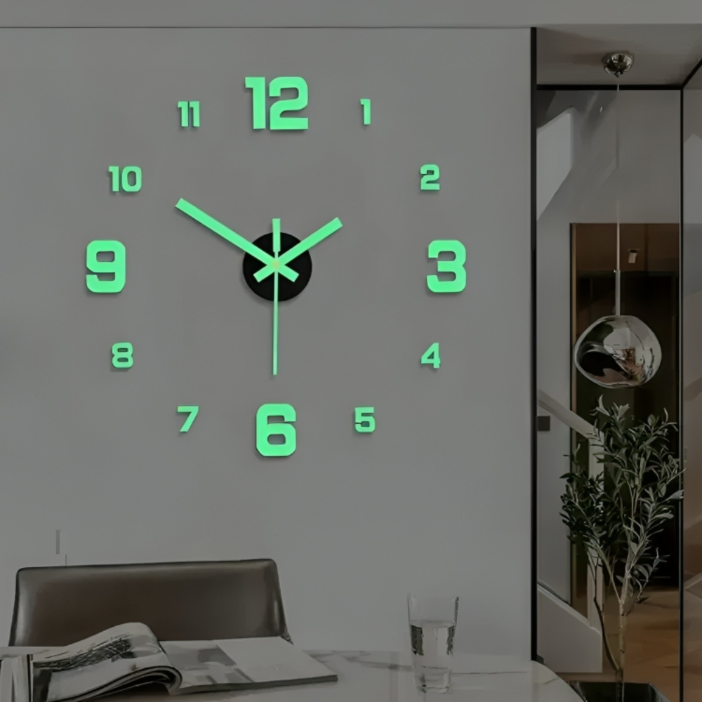 Orologio da Parete 3D Senza Cornice™ | Orologio LED Moderno con Display Luminoso