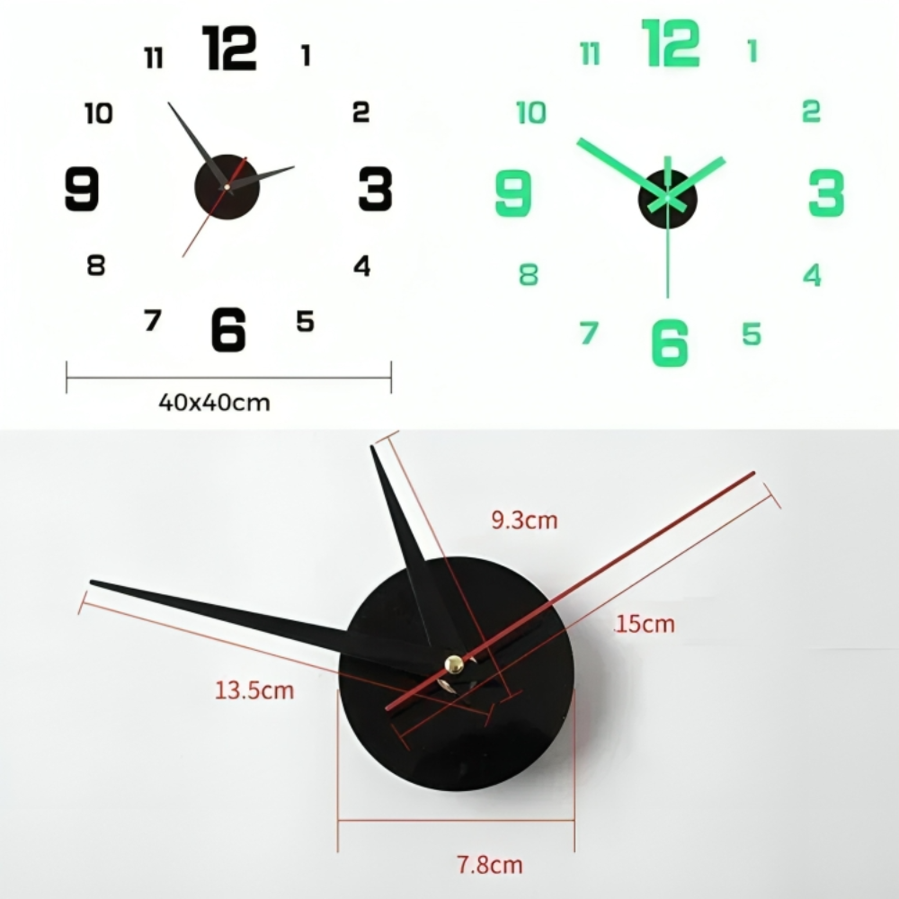 Orologio da Parete 3D Senza Cornice™ | Orologio LED Moderno con Display Luminoso